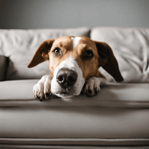 Lorsque le chien monte sur le canapé, pas toujours facile de l'en faire descendre